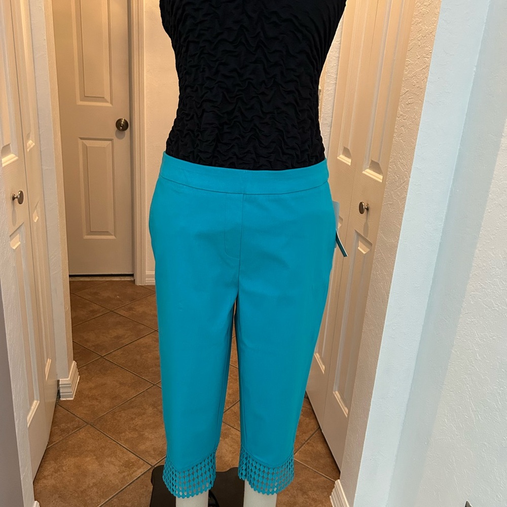 Women's Teal Cropped Pants